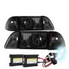 HID Combo 1987-1993 Ford Mustang 6Pcs Crystal Headlights - Smoked 2 HID Combo 1987-1993 Ford Mustang 6Pcs Crystal Headlights - Smoked -Professional Auto Parts Store hid xenon 1987 1993 ford mustang 6pcs crystal headlights smoked 165