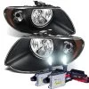HID Combo 2005-2007 Chrysler Town & Country Replacement Crystal Headlights - Black -Professional Auto Parts Store hid xenon 2005 2007 chrysler town country replacement crystal headlights black 116