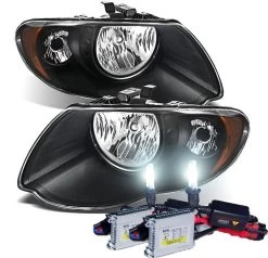 HID Combo 2005-2007 Chrysler Town & Country Replacement Crystal Headlights - Black