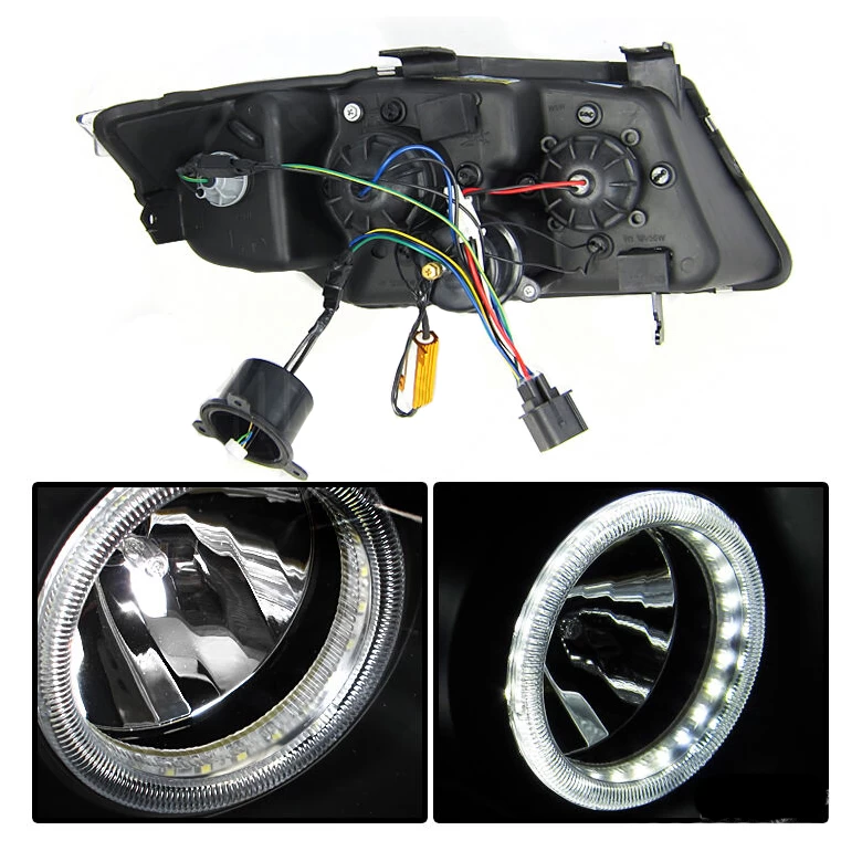 HID Combo 2005-2008 3-Series E90 325i 328i Halo LED DRL Projector Headlights Black 4 HID Combo 2005-2008 3-Series E90 325i 328i Halo LED DRL Projector Headlights Black - Image 2