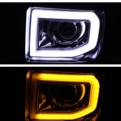 HID Combo 14-18 GMC Sierra 1500 / 15-19 2500 3500 HD LED DRL Projector Headlights - Chrome -Professional Auto Parts Store hid xenon 2014 2016 gmc sierra led drl projector headlights chrome 126