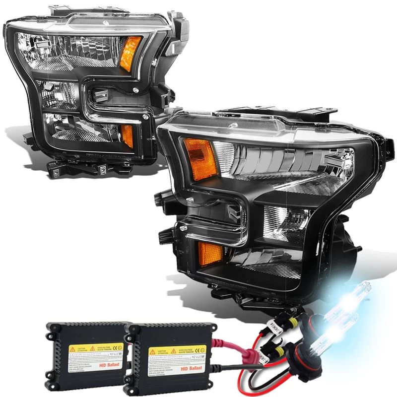 HID Combo 2015-17 Ford F150 Pickup Crystal Replace Headlights - Black 3 HID Combo 2015-17 Ford F150 Pickup Crystal Replace Headlights - Black