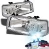 HID Combo 92-96 Ford F150 F250 F350 Bronco LED Crystal Headlights - Chrome 2 HID Combo 92-96 Ford F150 F250 F350 Bronco LED Crystal Headlights - Chrome -Professional Auto Parts Store hid xenon 92 96 ford f150 f250 f350 bronco led crystal headlights chrome 93