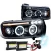 HID Combo 94-01 Dodge Ram Angel Eye Halo LED Projector Headlights - Black -Professional Auto Parts Store hid xenon 94 01 dodge ram angel eye halo led projector headlights black 248