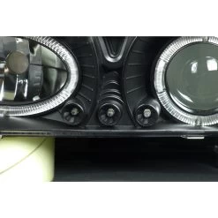 HID Combo 94-98 Chevy C10 Angel Eye Halo Projector Headlights Set - Black -Professional Auto Parts Store hid xenon 94 98 chevy c10 angel eye halo projector headlights set black 217