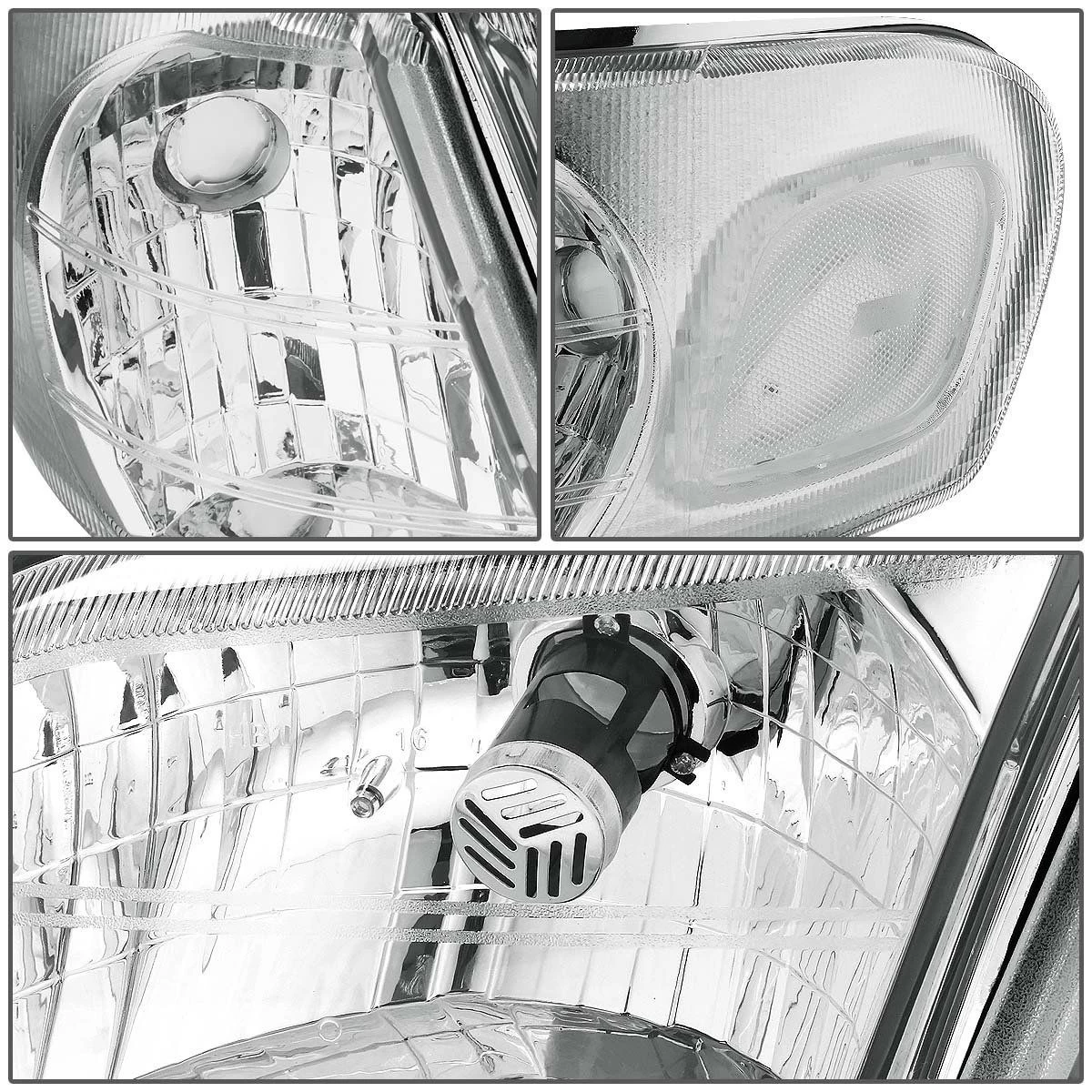 97-05 Chevy Venture / Pontiac Montana Replacement Crystal Headlights - Chrome Clear 4 97-05 Chevy Venture / Pontiac Montana Replacement Crystal Headlights - Chrome Clear - Image 2