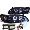 HID Combo 98-02 Honda Accord Angel Eye Halo & LED Projector Headlights - Gloss Black 1 HID Combo 98-02 Honda Accord Angel Eye Halo & LED Projector Headlights - Gloss Black -Professional Auto Parts Store hid xenon 98 02 honda accord angel eye halo led projector headlights gloss black 138