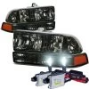 HID Combo 98-04 Chevy S10 / Blazer Replacement Crystal Headlights - Smoked Amber