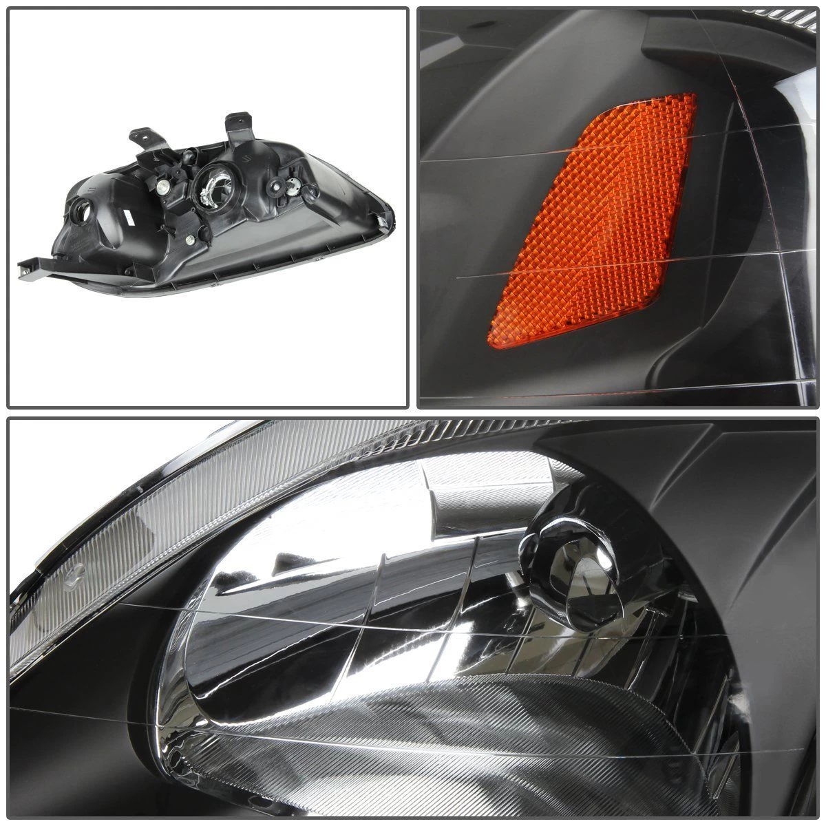 HID Combo 99-00 Honda Civic Crystal Replacement Headlights - Chrome 4 HID Combo 99-00 Honda Civic Crystal Replacement Headlights - Chrome - Image 2