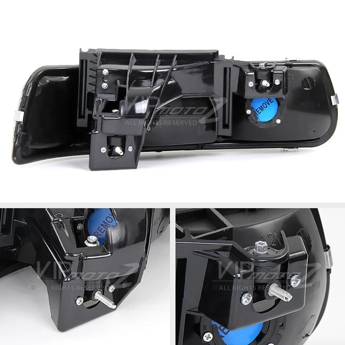 HID Combo 99-02 Chevy Silverado / Tahoe / Suburban Crystal Headlights + LED Bumper Lights Set - Smoked 4 HID Combo 99-02 Chevy Silverado / Tahoe / Suburban Crystal Headlights + LED Bumper Lights Set - Smoked - Image 2