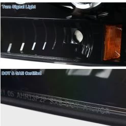 HID Combo 99-04 Ford F250-F450 SuperDuty LED DRL / Halo Projector Headlights - Gloss Black / Clear -Professional Auto Parts Store hid xenon 99 04 ford f250 f450 superduty led drl halo projector headlights gloss black clear 127