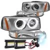 HID Combo 99-06 GMC Sierra/Yukon GMT800 4pc Dual Halo Projector Headlight+Bumper Light - Chrome -Professional Auto Parts Store hid xenon 99 06 gmc sierra yukon gmt800 4pc dual halo projector headlight bumper light chrome 36