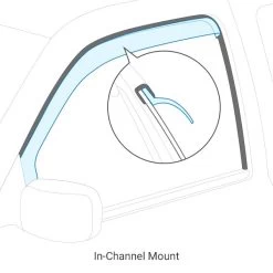 AVS® 12102 - In-Channel Ventshade™ Polished Front Window Deflectors 7 AVS® 12102 - In-Channel Ventshade™ Polished Front Window Deflectors -Professional Auto Parts Store in channel mount schematic view 4