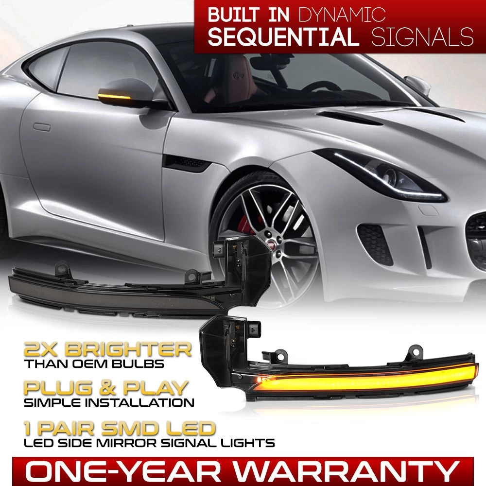 Jaguar F-Type/XF/XJ/XE Sequential Signal - Amber LED Side Mirror Light 4 Jaguar F-Type/XF/XJ/XE Sequential Signal - Amber LED Side Mirror Light - Image 2