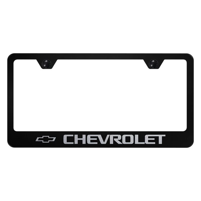 Autogold® LF.CHV.EB - Black License Plate Frame With Laser Etched Chevrolet Logo 3 Autogold® LF.CHV.EB - Black License Plate Frame With Laser Etched Chevrolet Logo