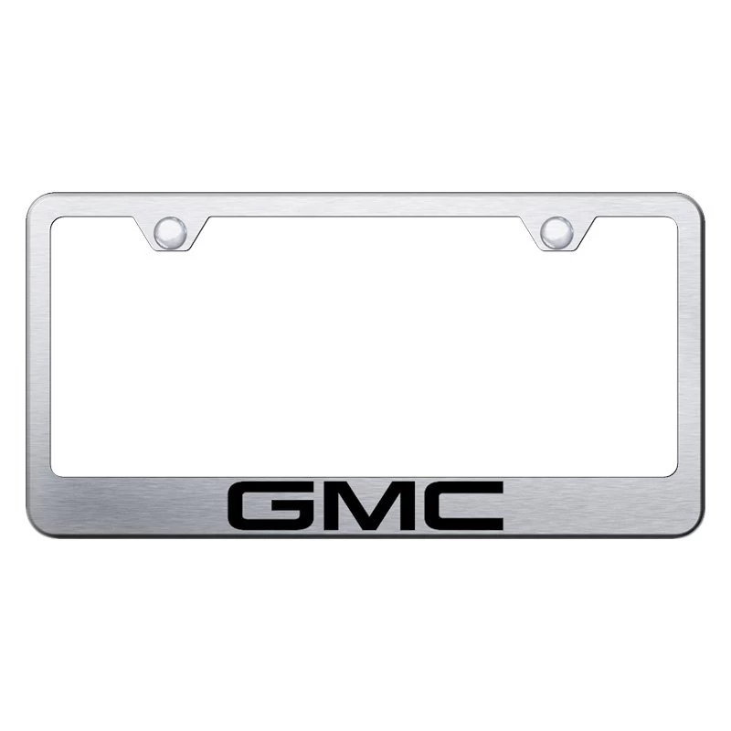 Autogold® LF.GMC.ES - Brushed License Plate Frame With Laser Etched GMC Logo 3 Autogold® LF.GMC.ES - Brushed License Plate Frame With Laser Etched GMC Logo