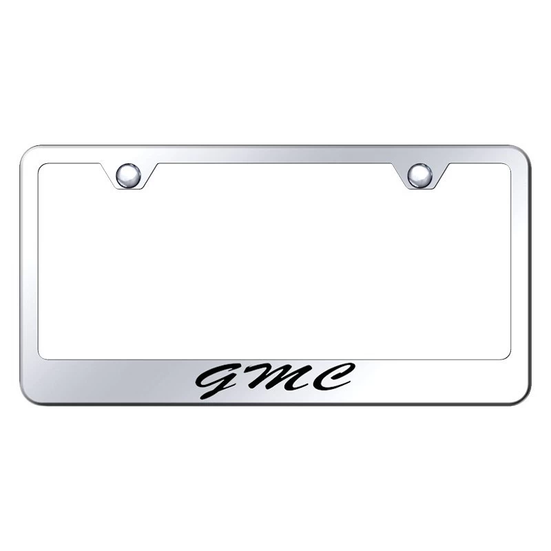 Autogold® LFS.GMC.EC - Chrome License Plate Frame With Script Laser Etched GMC Logo 3 Autogold® LFS.GMC.EC - Chrome License Plate Frame With Script Laser Etched GMC Logo