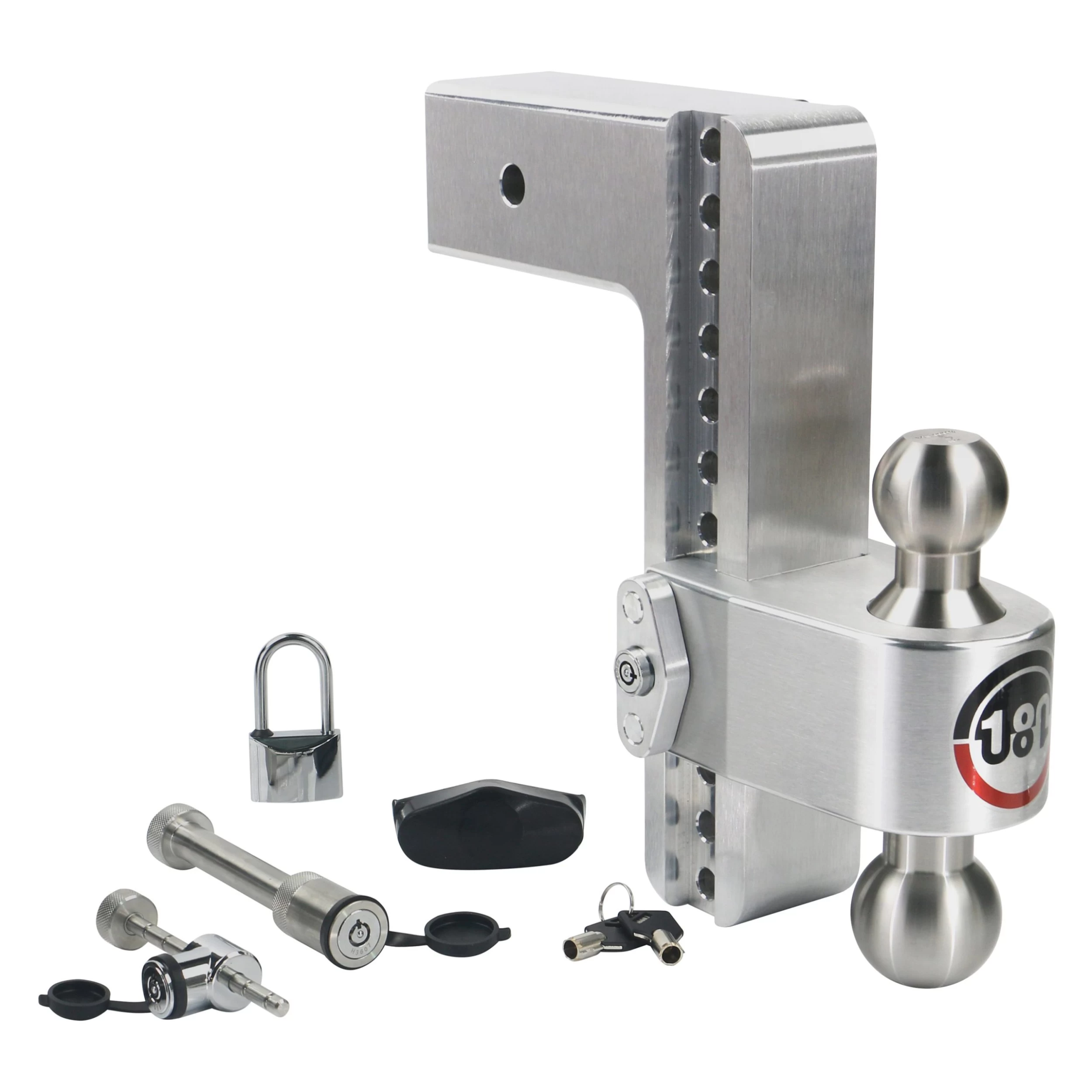 Weigh Safe® LTB10-3-SET - Class 5 180 Hitch Adjustable 10" Drop Aluminum With Polished Plated Balls Dual Ball Mount Set With Keyed Alike Receiver Pin, Coupler Lock, PadLock For 3" Receivers 2 Weigh Safe® LTB10-3-SET - Class 5 180 Hitch Adjustable 10" Drop Aluminum With Polished Plated Balls Dual Ball Mount Set With Keyed Alike Receiver Pin, Coupler Lock, PadLock For 3" Receivers