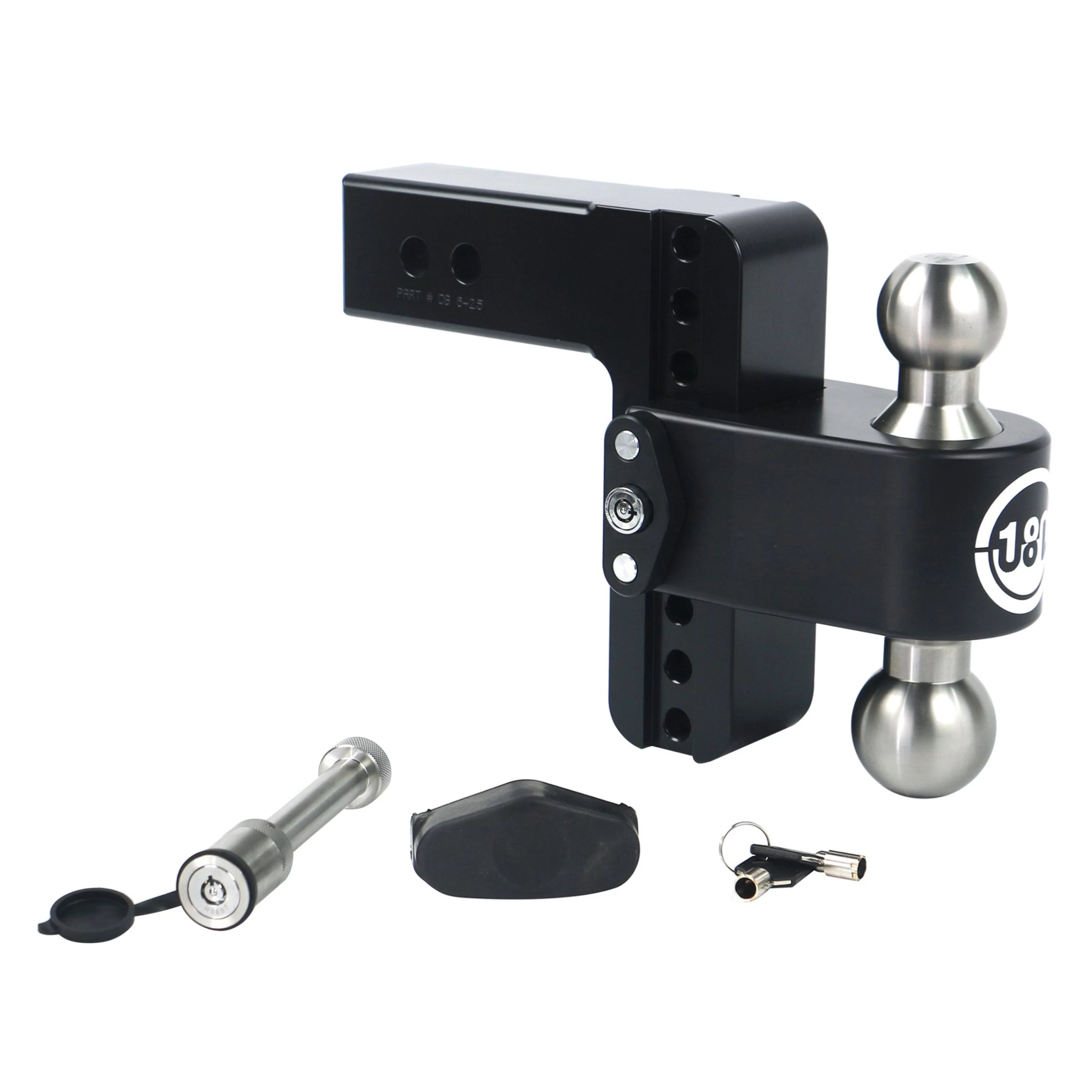 Weigh Safe® LTB6-2.5-KA-CER-BLA - Class 5 180 Hitch Adjustable 6" Drop Cerakote Black With Stainless Steel Balls Dual Ball Mount With Keyed Alike Key Lock And Hitch Pin For 2-1/2" Receivers 3 Weigh Safe® LTB6-2.5-KA-CER-BLA - Class 5 180 Hitch Adjustable 6" Drop Cerakote Black With Stainless Steel Balls Dual Ball Mount With Keyed Alike Key Lock And Hitch Pin For 2-1/2" Receivers