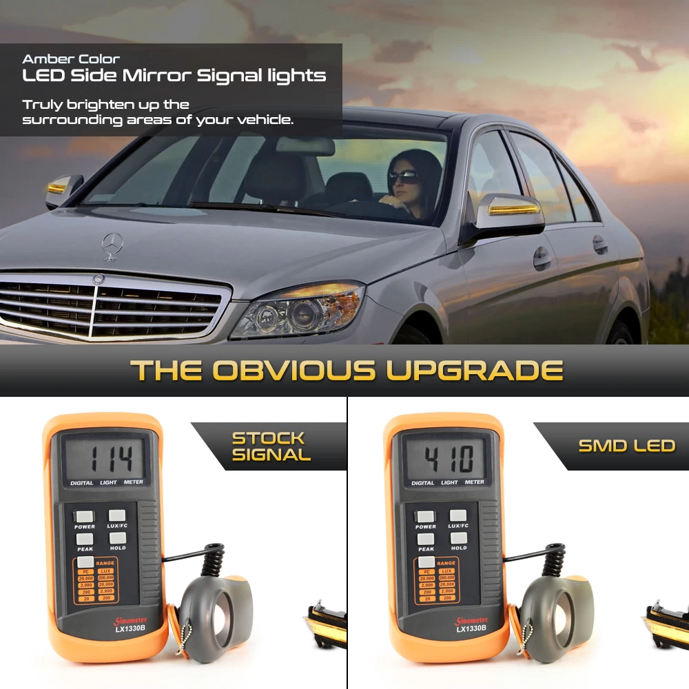 Mbenz C / ML / GL Class Sequential LED Side Mirror Lights - Clear 6 Mbenz C / ML / GL Class Sequential LED Side Mirror Lights - Clear - Image 4