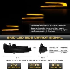 MBenz W204 W212 W231 C117 C257 Sequential LED Side Mirror Lights - Smoked Lens -Professional Auto Parts Store mbenz w204 w212 w231 c117 c257 sequential led side mirror lights smoked lens 12
