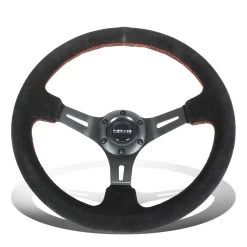 NRG 35Cm 3-inch Deep Dish Black Suede Grip Red Stitch Steering Wheel W/Horn Button 11 NRG 35Cm 3-inch Deep Dish Black Suede Grip Red Stitch Steering Wheel W/Horn Button -Professional Auto Parts Store nrg 35cm 3 inch deep dish black suede grip red stitch steering wheel w horn button 16