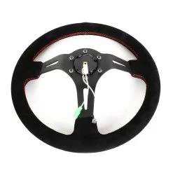NRG 35Cm 3-inch Deep Dish Black Suede Grip Red Stitch Steering Wheel W/Horn Button 15 NRG 35Cm 3-inch Deep Dish Black Suede Grip Red Stitch Steering Wheel W/Horn Button -Professional Auto Parts Store nrg 35cm 3 inch deep dish black suede grip red stitch steering wheel w horn button 28