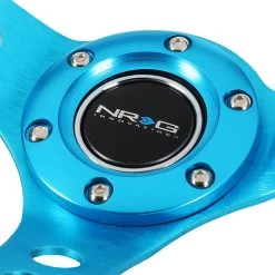 NRG 35Cm 3-inch Deep Dish New Blue Spoke Leather Grip W/Center Mark Steering Wheel -Professional Auto Parts Store nrg 35cm 3 inch deep dish new blue spoke leather grip w center mark steering wheel 37