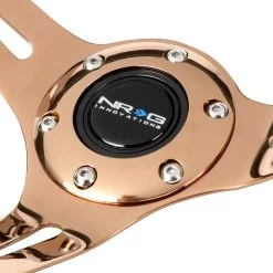 NRG 35Cm 3-inch Deep Dish Rose Gold Spoke Green Stitch Leather Grip Steering Wheel -Professional Auto Parts Store nrg 35cm 3 inch deep dish rose gold spoke green stitch leather grip steering wheel 19