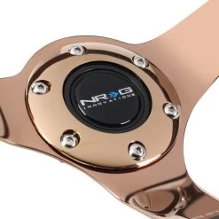 NRG 35Cm 3-inch Deep Dish Rose Gold Spoke Leather Handle Red Stitch Steering Wheel -Professional Auto Parts Store nrg 35cm 3 inch deep dish rose gold spoke leather handle red stitch steering wheel 17