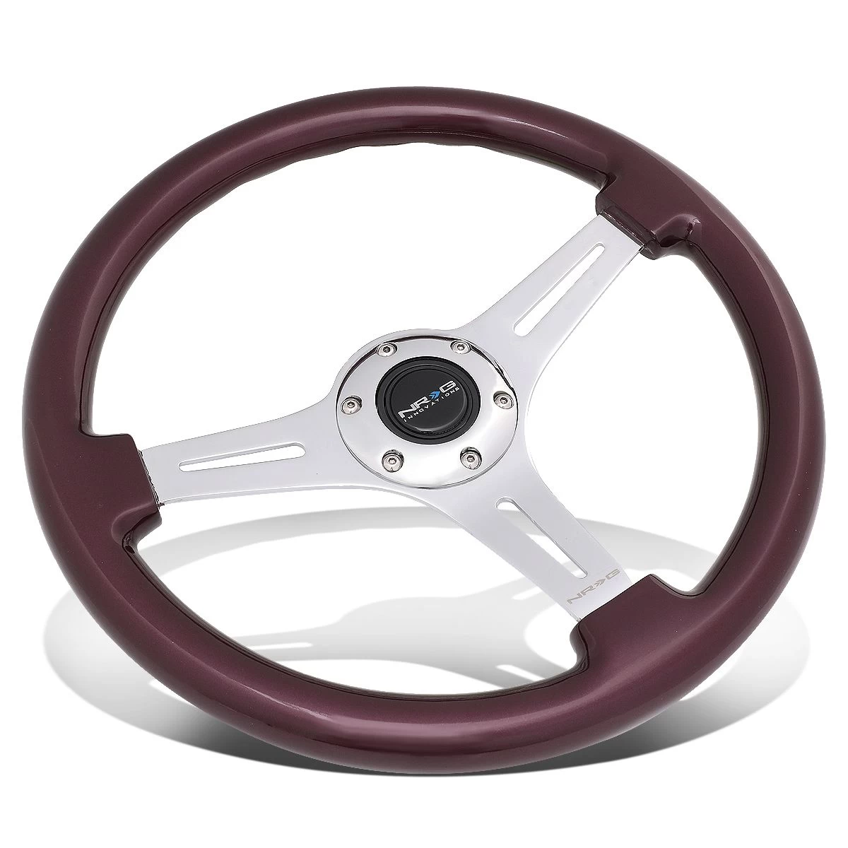 NRG 35Cm Chrome 2-inch Deep Dish 3-Spokes Purple Colored Wood Grip Steering Wheel 3 NRG 35Cm Chrome 2-inch Deep Dish 3-Spokes Purple Colored Wood Grip Steering Wheel