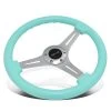 NRG 35Cm Chrome 2-inch Deep Dish Spoke Mint Flost Colored Wood Grip Steering Wheel -Professional Auto Parts Store nrg 35cm chrome 2 deep dish spoke mint flost colored wood grip steering wheel 59