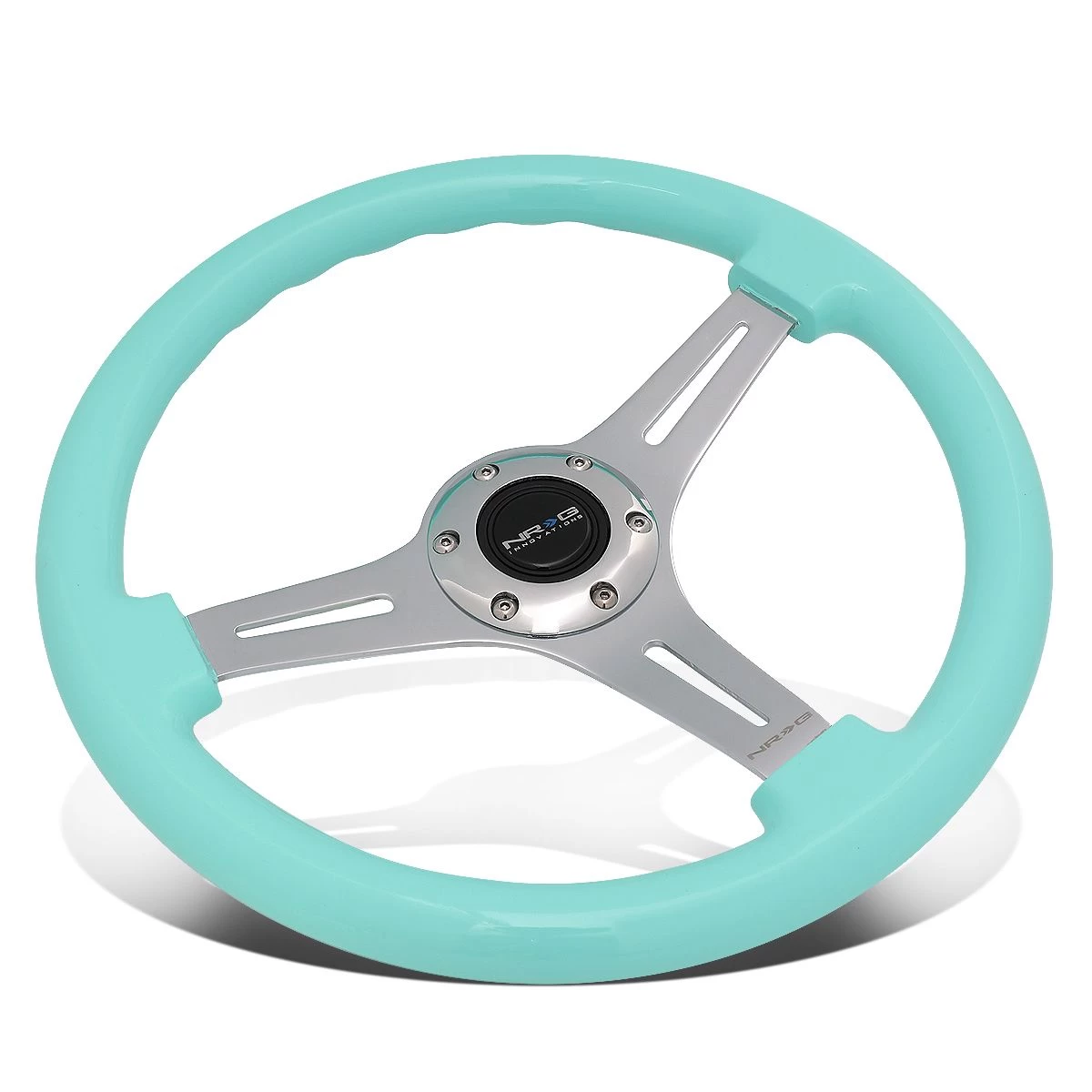 NRG 35Cm Chrome 2-inch Deep Dish Spoke Mint Flost Colored Wood Grip Steering Wheel 3 NRG 35Cm Chrome 2-inch Deep Dish Spoke Mint Flost Colored Wood Grip Steering Wheel