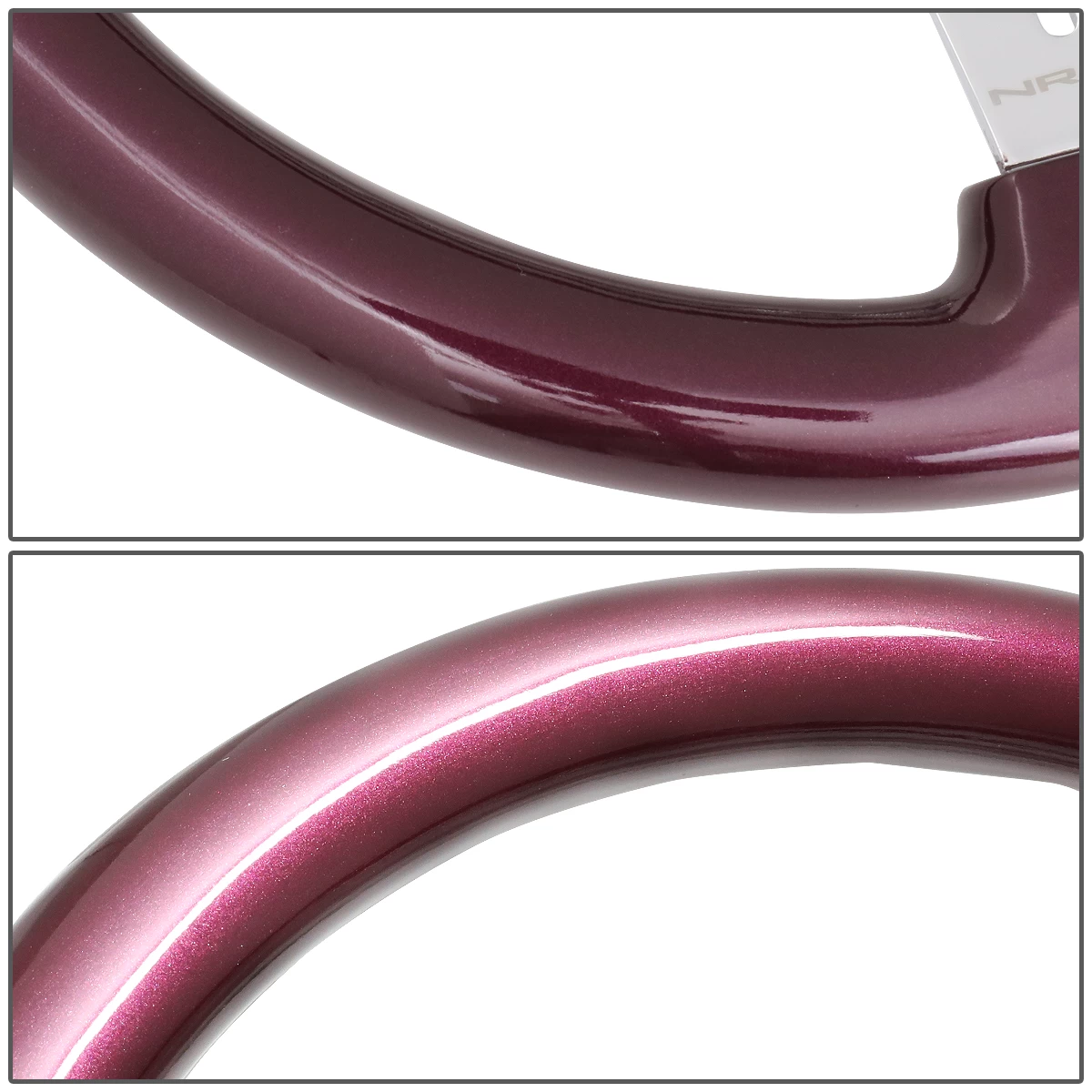NRG 35Cm Chrome 2-inch Deep Dish 3-Spokes Purple Colored Wood Grip Steering Wheel 7 NRG 35Cm Chrome 2-inch Deep Dish 3-Spokes Purple Colored Wood Grip Steering Wheel - Image 5