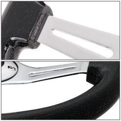 NRG 35Cm Chrome 2-inch Deep Dish Spoke Black Sparkle Flake Wood Grip Steering Wheel -Professional Auto Parts Store nrg 35cm chrome 2 inch deep dish spoke black sparkle flake wood grip steering wheel 20