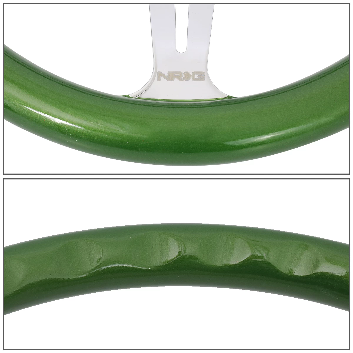 NRG 35Cm Chrome 2-inch Deep Dish Spoke Green Colored Wood Grip Racing Steering Wheel 7 NRG 35Cm Chrome 2-inch Deep Dish Spoke Green Colored Wood Grip Racing Steering Wheel - Image 5
