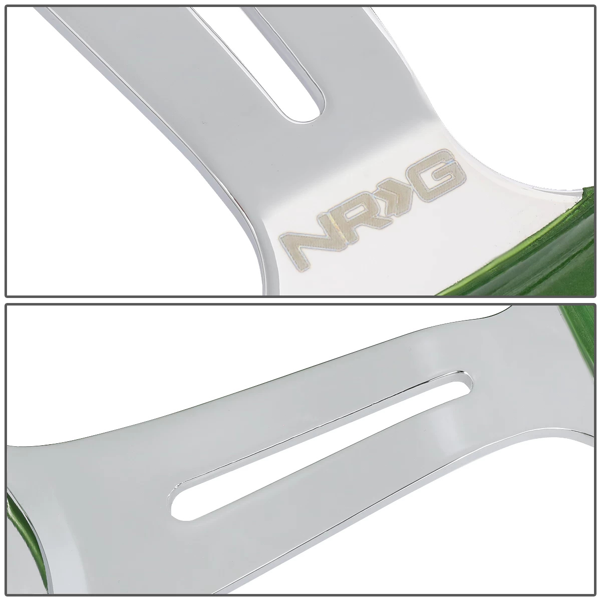 NRG 35Cm Chrome 2-inch Deep Dish Spoke Green Colored Wood Grip Racing Steering Wheel 8 NRG 35Cm Chrome 2-inch Deep Dish Spoke Green Colored Wood Grip Racing Steering Wheel - Image 6