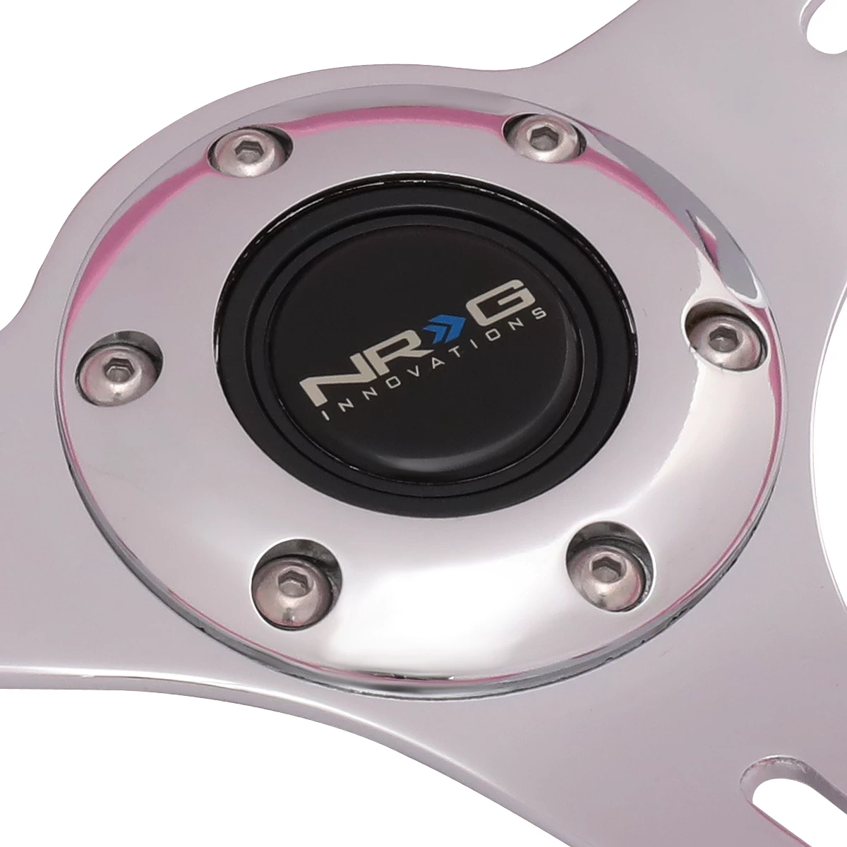 NRG 35Cm Chrome 2-inch Deep Dish Spoke Pink Colored Wood Grip Racing Steering Wheel 6 NRG 35Cm Chrome 2-inch Deep Dish Spoke Pink Colored Wood Grip Racing Steering Wheel - Image 4