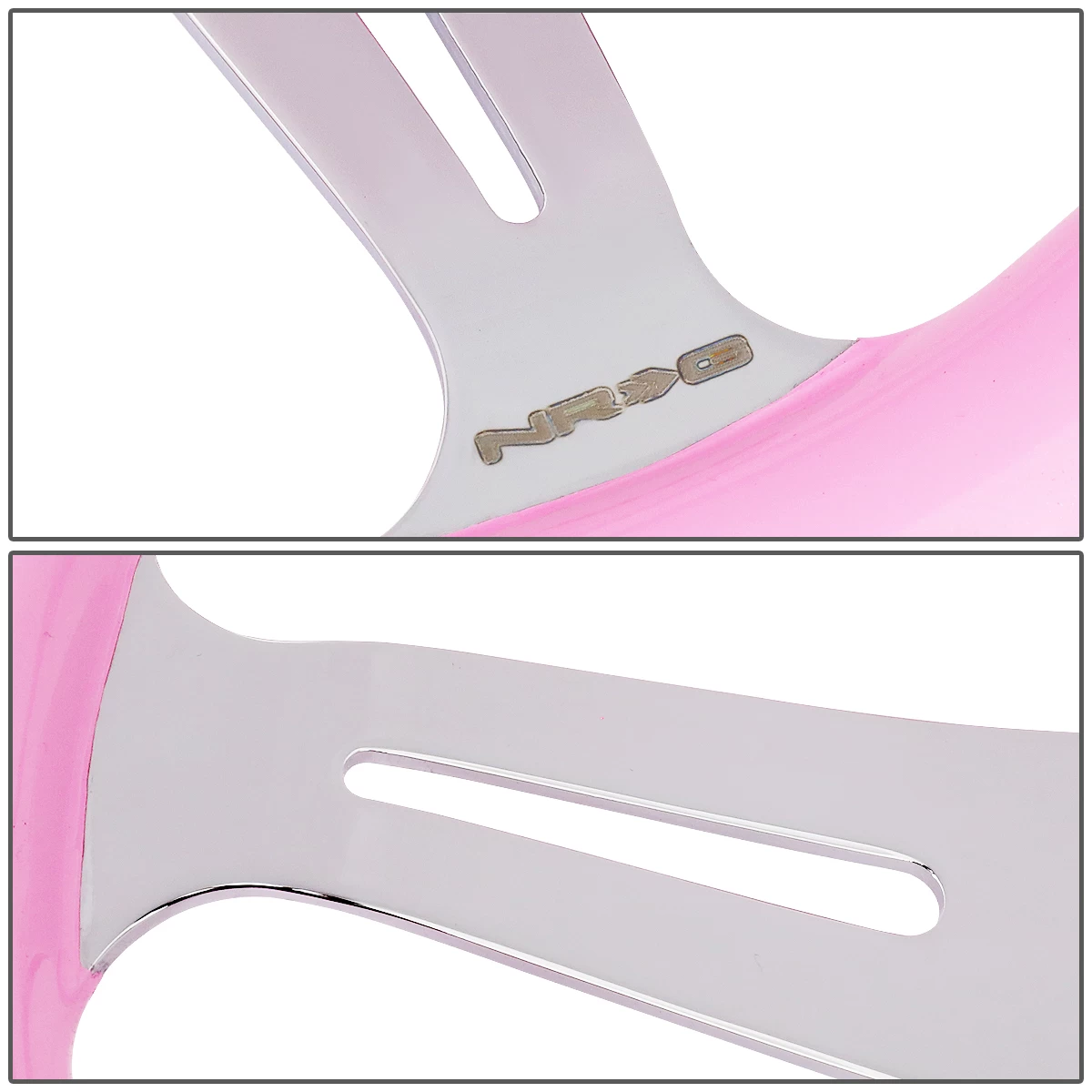 NRG 35Cm Chrome 2-inch Deep Dish Spoke Pink Colored Wood Grip Racing Steering Wheel 8 NRG 35Cm Chrome 2-inch Deep Dish Spoke Pink Colored Wood Grip Racing Steering Wheel - Image 6