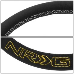 NRG 36Cm Silver Spoke Bumble Bee Leather Grip Steering Wheel W/Dual Center Mark 13 NRG 36Cm Silver Spoke Bumble Bee Leather Grip Steering Wheel W/Dual Center Mark -Professional Auto Parts Store nrg 36cm silver spoke bumble bee leather grip steering wheel w dual center mark 83