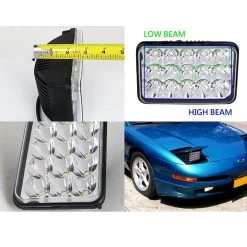Pair 4-inch X 6-inch Sealed Beam 45W Cree 15-LED H4 Headlights Lamps 6000K Light Bulbs 8 Pair 4-inch X 6-inch Sealed Beam 45W Cree 15-LED H4 Headlights Lamps 6000K Light Bulbs -Professional Auto Parts Store pair 4 x 6 sealed beam 45w cree 15 led h4 headlights lamps 6000k light bulbs 111