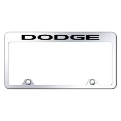 Autogold® RF.DOD.EC - Inverted Chrome License Plate Frame With Engraved Dodge Logo