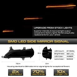 Sequential Amber LED Side Mirror Signal Lights For 2013-2021 LX570 2010-2022 GX460 - Smoked Lens 11 Sequential Amber LED Side Mirror Signal Lights For 2013-2021 LX570 2010-2022 GX460 - Smoked Lens -Professional Auto Parts Store sequential amber led side mirror signal lights for 2013 2021 lx570 2010 2022 gx460 smoked lens 9