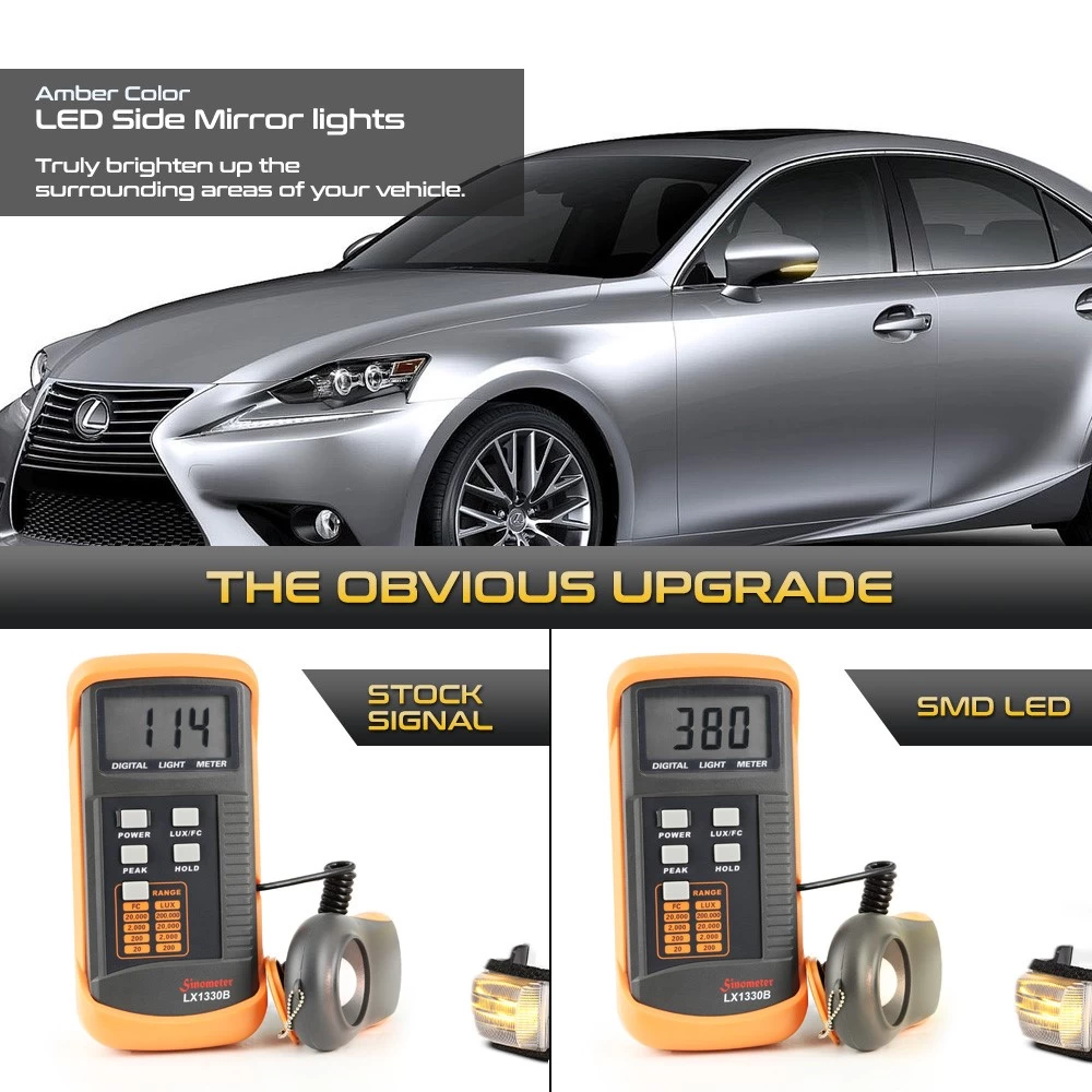Sequential Amber LED Side Mirror Signal Lights For 2014-2022 Lexus IS200T IS250 6 Sequential Amber LED Side Mirror Signal Lights For 2014-2022 Lexus IS200T IS250 - Image 4