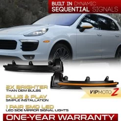 Sequential Amber LED Side Mirror Signal Lights For 2015-2018 Cayenne 958.2 - Smoked Lens 10 Sequential Amber LED Side Mirror Signal Lights For 2015-2018 Cayenne 958.2 - Smoked Lens -Professional Auto Parts Store sequential amber led side mirror signal lights for 2015 2018 cayenne 958 2 smoked lens 8