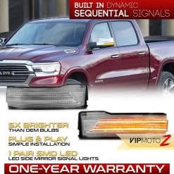 Sequential Amber LED Side Mirror Signal Lights For 2019-2023 Dodge Ram 1500 - Clear Lens 10 Sequential Amber LED Side Mirror Signal Lights For 2019-2023 Dodge Ram 1500 - Clear Lens -Professional Auto Parts Store sequential amber led side mirror signal lights for 2019 2023 dodge ram 1500 clear lens 6