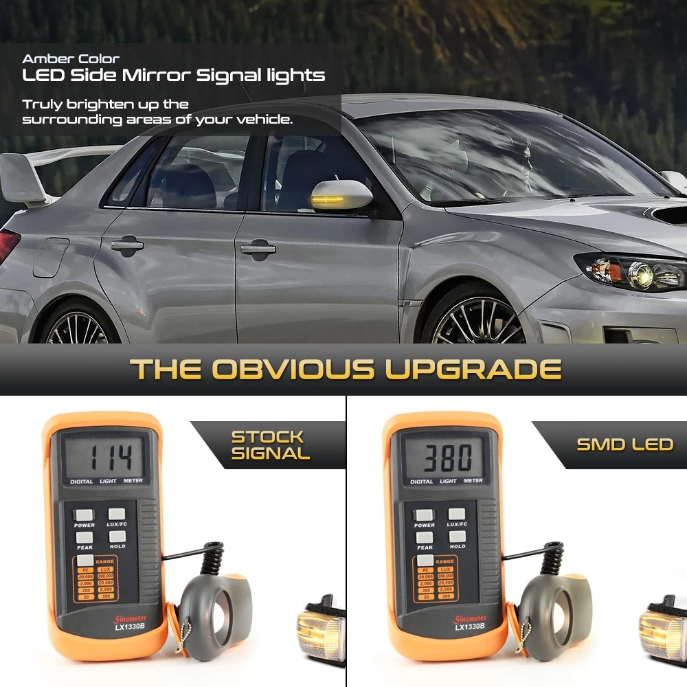 Sequential Amber LED Side Mirror Signal Lights For Subaru Forester Outback Legacy STI - Clear Lens 6 Sequential Amber LED Side Mirror Signal Lights For Subaru Forester Outback Legacy STI - Clear Lens - Image 4