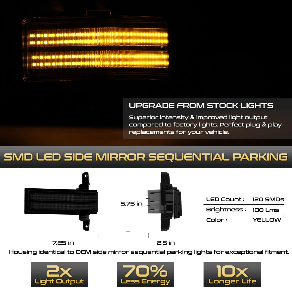 Sequential Signal - Amber LED Side Mirror Light 5 Sequential Signal - Amber LED Side Mirror Light - Image 3