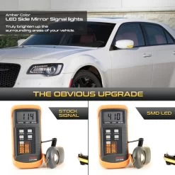 Sequential Signal - Amber LED Side Mirror Lights 2011-2022 Chrysler 300 - Clear Lens -Professional Auto Parts Store sequential signal amber led side mirror lights 2011 2022 chrysler 300 clear lens 19