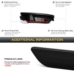 Sequential Signal - Amber LED Side Mirror Lights 2011-2022 Chrysler 300 - Smoked Lens -Professional Auto Parts Store sequential signal amber led side mirror lights 2011 2022 chrysler 300 smoked lens 25